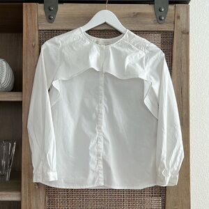 💚BUY 3 for $15💚 💚Zara Girls Long sleeve white cotton top blouse size 13-14